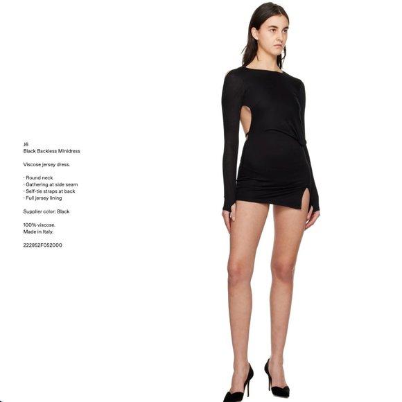 J6 Black Backless Minidress Size Small - Picture 4 of 5